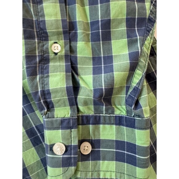 Southern Marsh Shirt Mens M Button-Down Long-Sleeve Green Blue Plaid Checkered - Picture 5 of 11